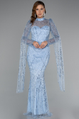 Long Light Blue Beaded Evening Dress ABU5152