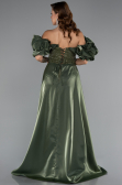 Long Olive Drab Beaded Evening Dress ABU5154