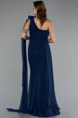 Long Navy Blue Chiffon Evening Dress ABU5144