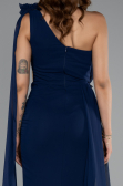 Long Navy Blue Chiffon Evening Dress ABU5144
