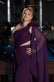 Long Purple Chiffon Formal Plus Size Dress ABU5145