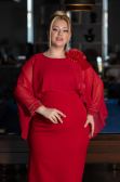 Midi Red Plus Size Party Dress ABK2383
