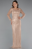 Long Gold Beaded Evening Dress ABU5165