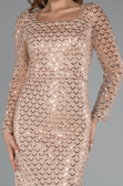 Long Gold Beaded Evening Dress ABU5165