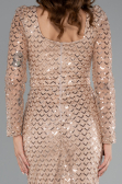 Long Gold Beaded Evening Dress ABU5165