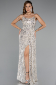 Long Beige Scaly Evening Dress ABU5167