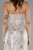 Long Beige Scaly Evening Dress ABU5167