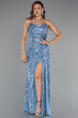 Long Light Blue Scaly Evening Dress ABU5167