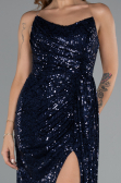 Long Navy Blue Scaly Evening Dress ABU5167