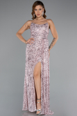 Long Powder Color Scaly Evening Dress ABU5167