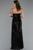 Long Black Scaly Evening Dress ABU5167
