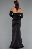 Long Black Satin Evening Dress ABU5168