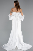 Long White Beaded Evening Dress ABU5169