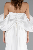 Long White Beaded Evening Dress ABU5169