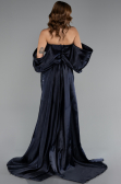 Long Navy Blue Beaded Evening Dress ABU5169