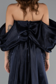 Long Navy Blue Beaded Evening Dress ABU5169