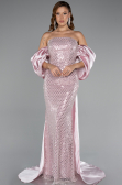 Long Powder Color Beaded Evening Dress ABU5169