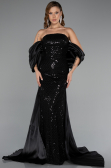 Long Black Beaded Evening Dress ABU5169