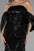 Long Black Beaded Evening Dress ABU5169