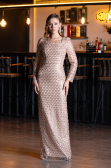 Long Gold Beaded Evening Dress ABU5165