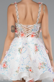 Short White Scaly Designer Evening Dress ABK2407