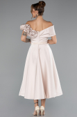 Midi Beige Satin Party Dress ABK2410