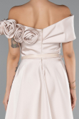 Midi Beige Satin Party Dress ABK2410
