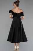 Midi Black Satin Party Dress ABK2410