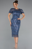 Midi Indigo Beaded Cocktail Dress ABK2412