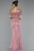 Long Powder Color Beaded Evening Dress ABU5183