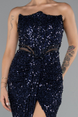 Long Navy Blue Evening Dress ABU5185