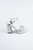 Silver Beaded Evening Shoe AB1154