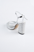 Silver Beaded Evening Shoe AB1154