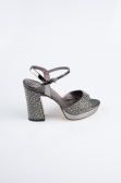 Platinum Beaded Evening Shoe AB1154