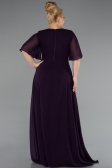 Long Purple Chiffon Plus Size Evening Dress ABU5180