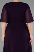 Long Purple Chiffon Plus Size Evening Dress ABU5180