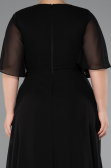 Long Black Chiffon Plus Size Evening Dress ABU5180