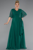 Long Emerald Green Chiffon Plus Size Evening Dress ABU5180
