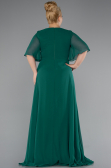 Long Emerald Green Chiffon Plus Size Evening Dress ABU5180