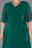 Long Emerald Green Chiffon Plus Size Evening Dress ABU5180