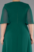 Long Emerald Green Chiffon Plus Size Evening Dress ABU5180