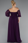 Dark Purple Long Chiffon Oversized Evening Dress ABU2597