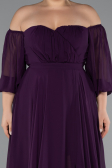 Dark Purple Long Chiffon Oversized Evening Dress ABU2597