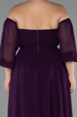 Dark Purple Long Chiffon Oversized Evening Dress ABU2597
