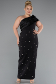 Black Midi Plus Size Evening Dress ABK2414