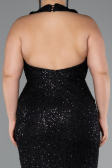 Long Black Scaly Evening Dress ABU5209