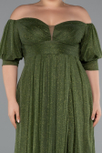 Olive Drab Long Plus Size Evening Dress ABU3615