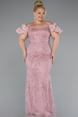 Powder Color Long Beaded Plus Size Engagement Dress ABU4788