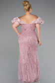 Powder Color Long Beaded Plus Size Engagement Dress ABU4788