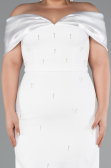 Midi White Plus Size Cocktail Dress ABK2379